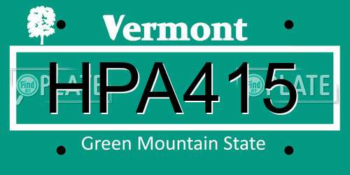 HPA415 Vermont License Plate