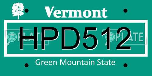 HPD512 Vermont License Plate