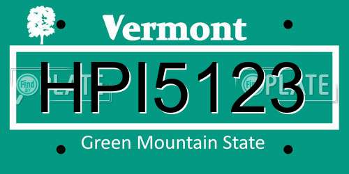 HPI5123 Vermont License Plate