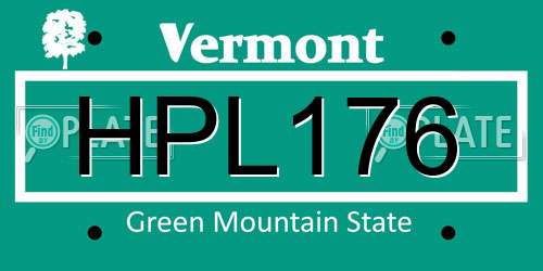 HPL176 Vermont License Plate