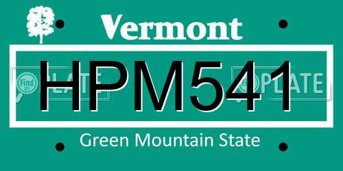 HPM541 Vermont License Plate