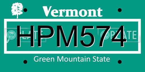 HPM574 Vermont License Plate
