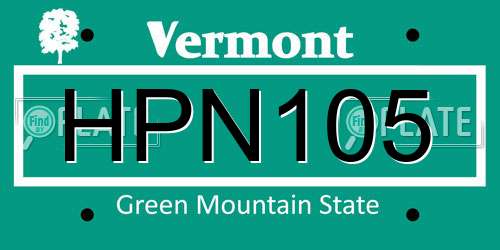 HPN105 Vermont License Plate