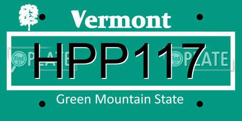 HPP117 Vermont License Plate