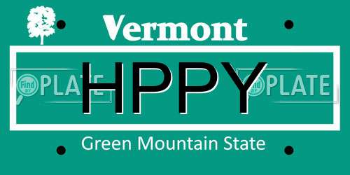 HPPY Vermont License Plate