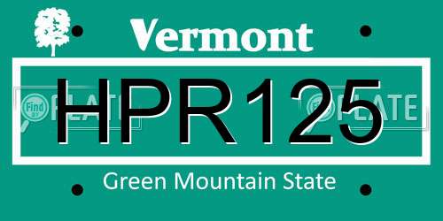 HPR125 Vermont License Plate