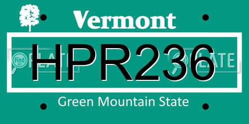 HPR236 Vermont License Plate