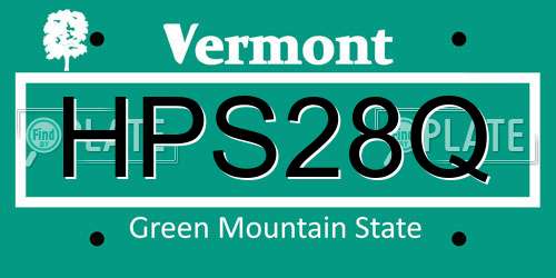 HPS28Q Vermont License Plate