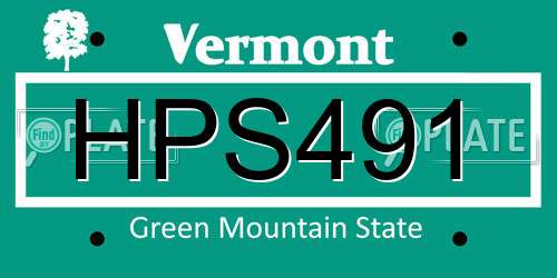 HPS491 Vermont License Plate