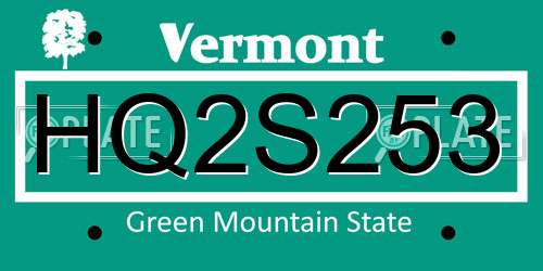 HQ2S253 Vermont License Plate