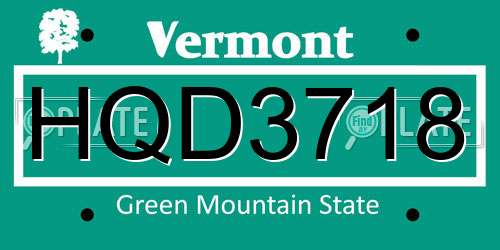 HQD3718 Vermont License Plate