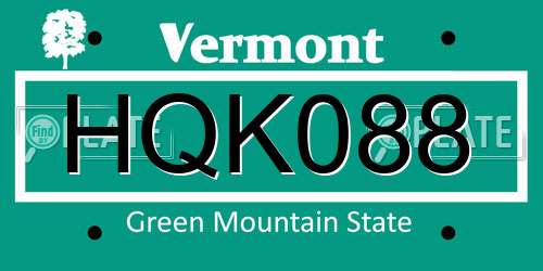 HQK088 Vermont License Plate