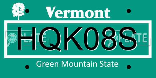 HQK08S Vermont License Plate