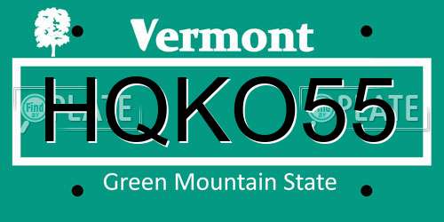 HQKO55 Vermont License Plate