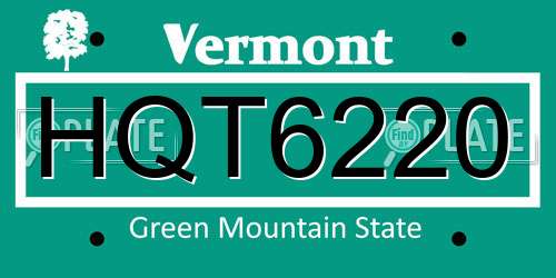 HQT6220 Vermont License Plate