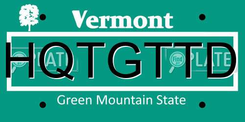 HQTGTTD Vermont License Plate