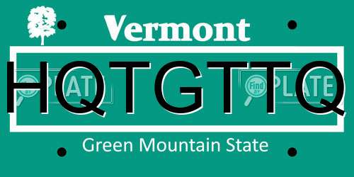 HQTGTTQ Vermont License Plate
