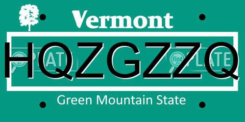 HQZGZZQ Vermont License Plate