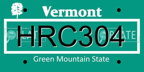 HRC304 Vermont License Plate