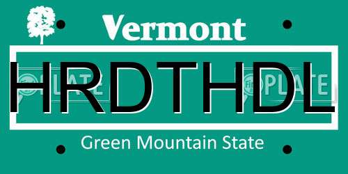 HRDTHDL Vermont License Plate