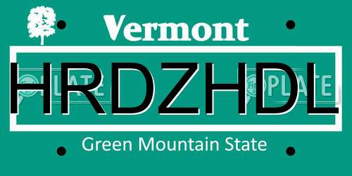 HRDZHDL Vermont License Plate