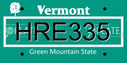 HRE335 Vermont License Plate