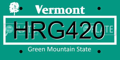 HRG420 Vermont License Plate
