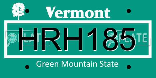 HRH185 Vermont License Plate