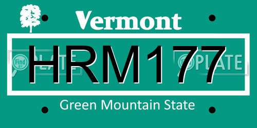 HRM177 Vermont License Plate