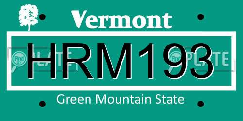HRM193 Vermont License Plate