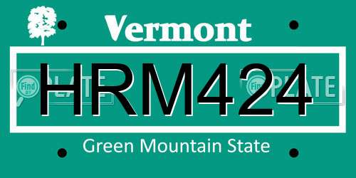 HRM424 Vermont License Plate