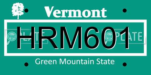 HRM601 Vermont License Plate