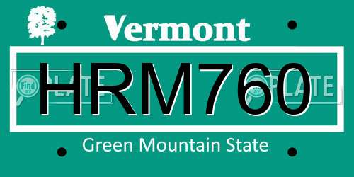 HRM760 Vermont License Plate