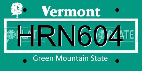 HRN604 Vermont License Plate