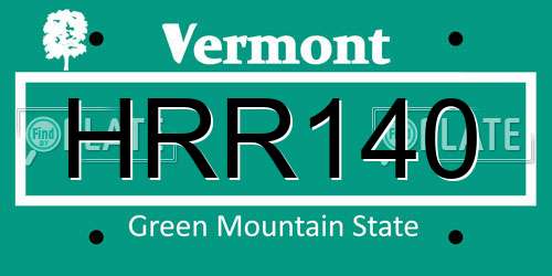 HRR140 Vermont License Plate
