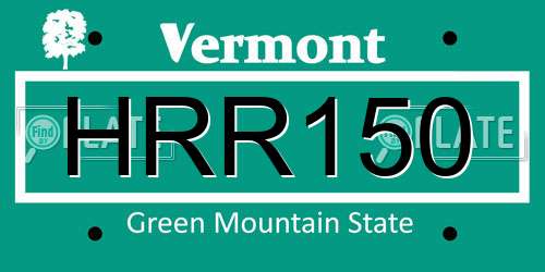 HRR150 Vermont License Plate