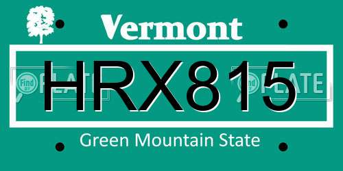HRX815 Vermont License Plate