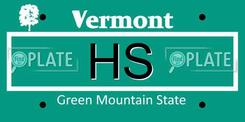 HS Vermont License Plate