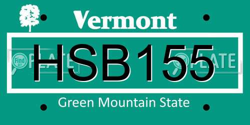 HSB155 Vermont License Plate