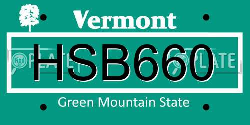 HSB660 Vermont License Plate