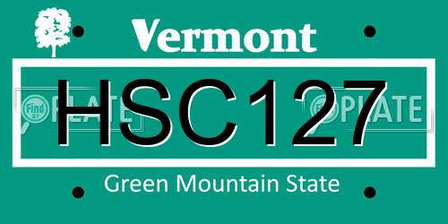 HSC127 Vermont License Plate