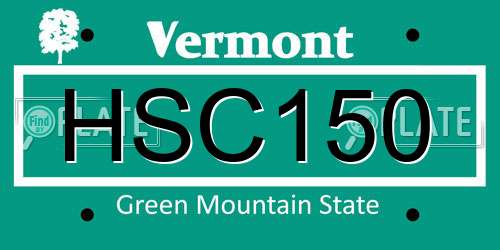 HSC150 Vermont License Plate