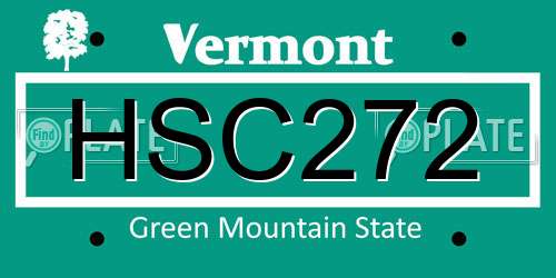 HSC272 Vermont License Plate