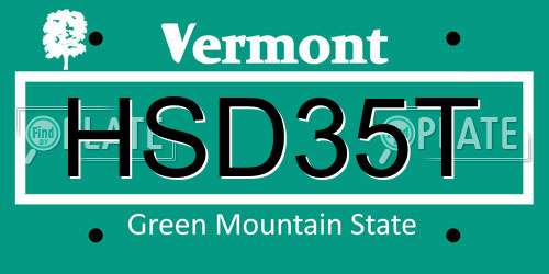 HSD35T Vermont License Plate