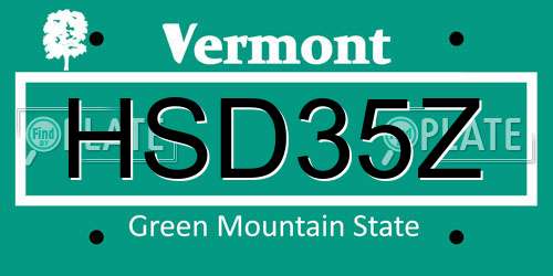 HSD35Z Vermont License Plate
