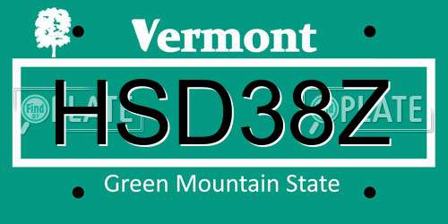 HSD38Z Vermont License Plate