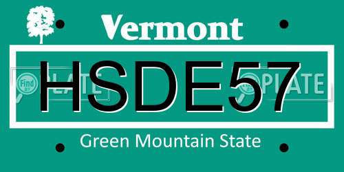 HSDE57 Vermont License Plate
