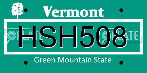 HSH508 Vermont License Plate