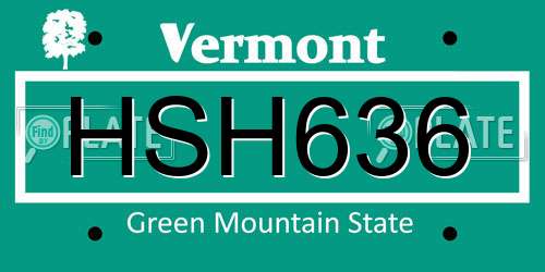 HSH636 Vermont License Plate