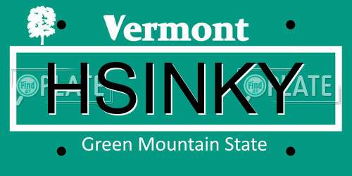 HSINKY Vermont License Plate